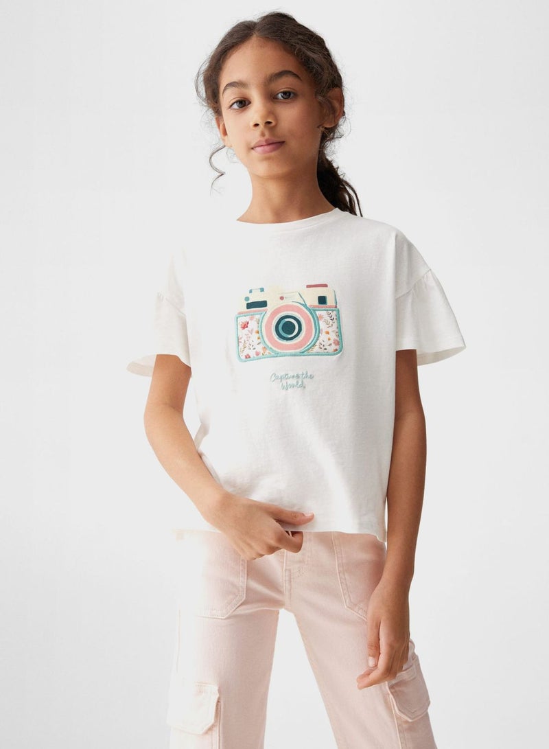 Kids Camera Printed T-Shirt