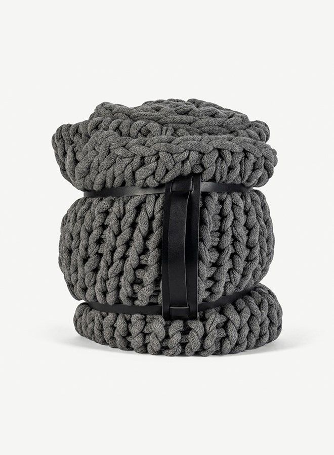 Linea Knitted Throw Charcoal