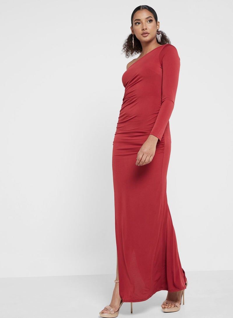 One Shoulder Side Slit Dress