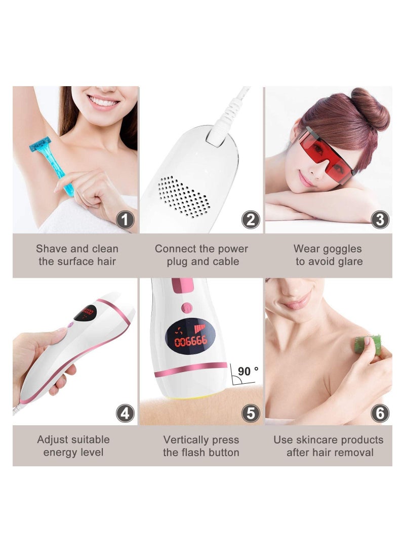 Laser Hair Removal IPL Hair Removal for Women and Men, Upgraded to 999,999 Flashes Laser Hair Removal, Permanent Painless Hair Removal Device, for Face Armpits Legs Arms Bikini Line Whole Body