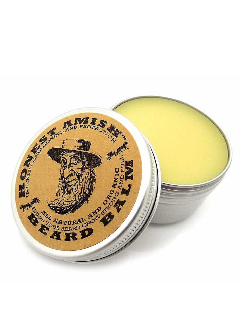Honest Amish beard balm leave in conditioner made with only natural and organic ingredients 2 ounce tin