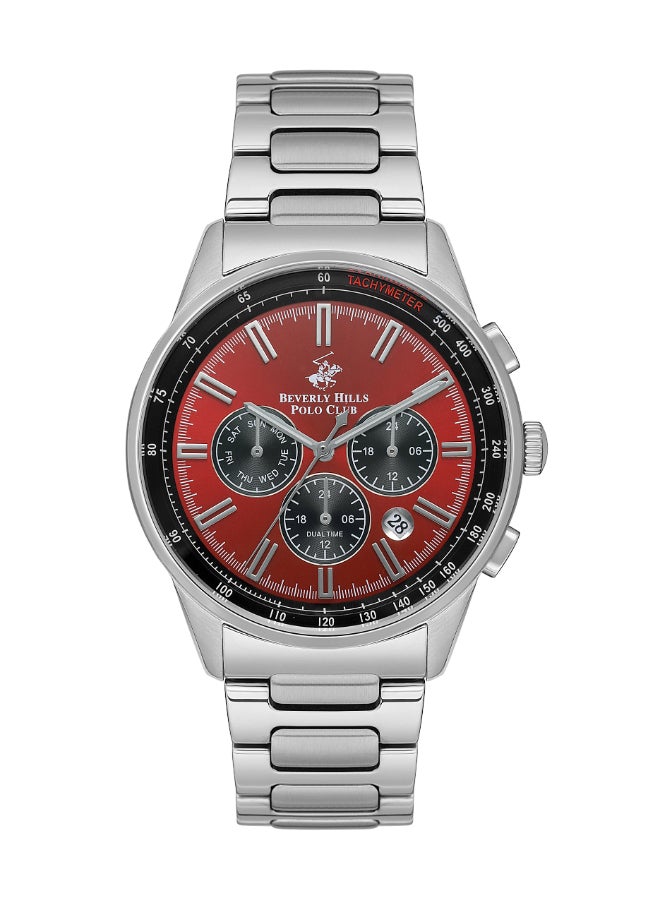 BEVERLY HILLS POLO CLUB Men's Multi Function Red Dial Watch - BP3551X.380
