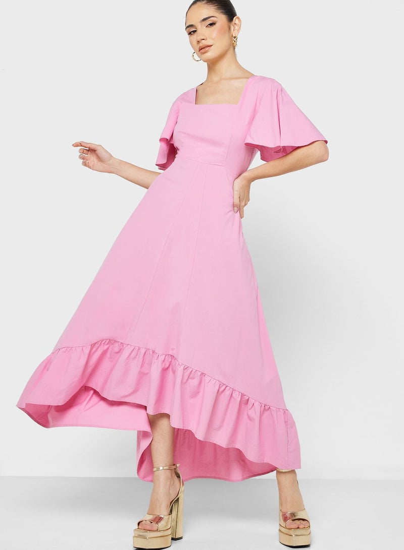 Frill Sleeve Ruffle Dress