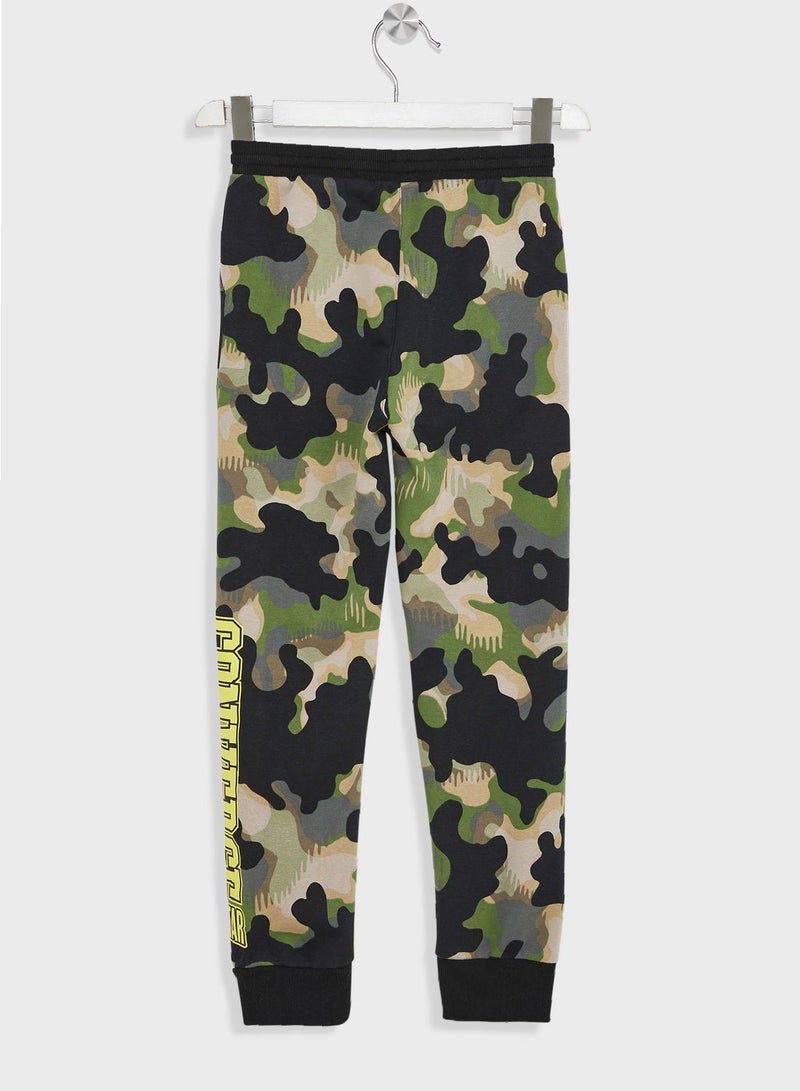 Youth Camo Aop Fleece Sweatpants