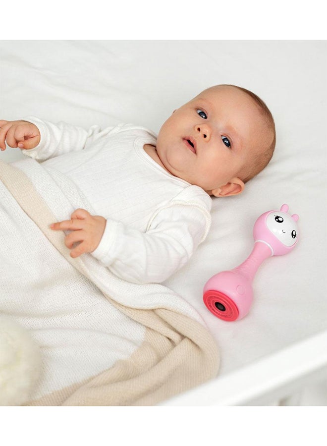 Alilo – Smarty Shake & Tell Rattle, R1 - Smarty Pink | Shake & Tell Rattle, Music, Stories, & Color Learning for Babies | Hi-Fi Sound, Light-Up Ears, USB Charging | 0+