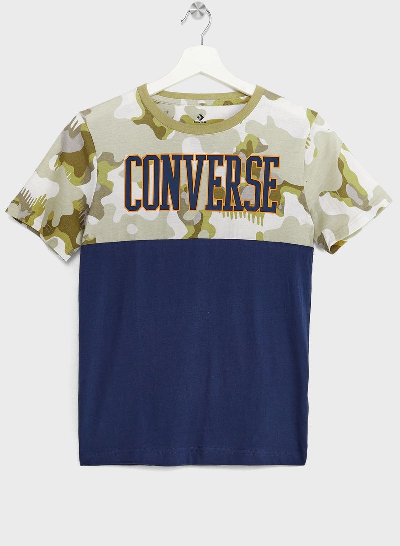 Youth Color Block Camo T-Shirt