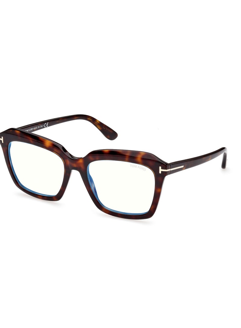 Women's Asymmetrical Eyeglass Frame - FT5847-B05254 - Lens Size: 54 Mm