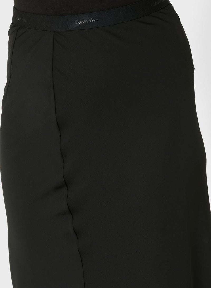 Logo Waistband Midi Skirt