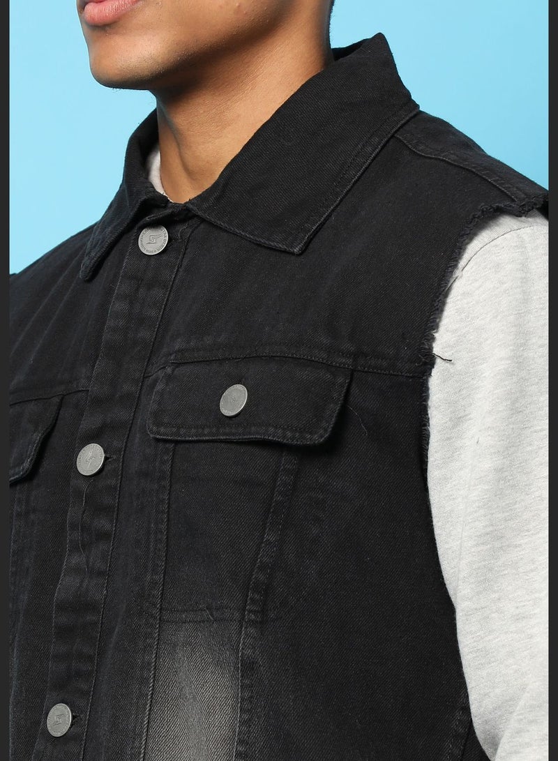 Men’s Denim Cotton Jacket Regular Fit For Casual Wear