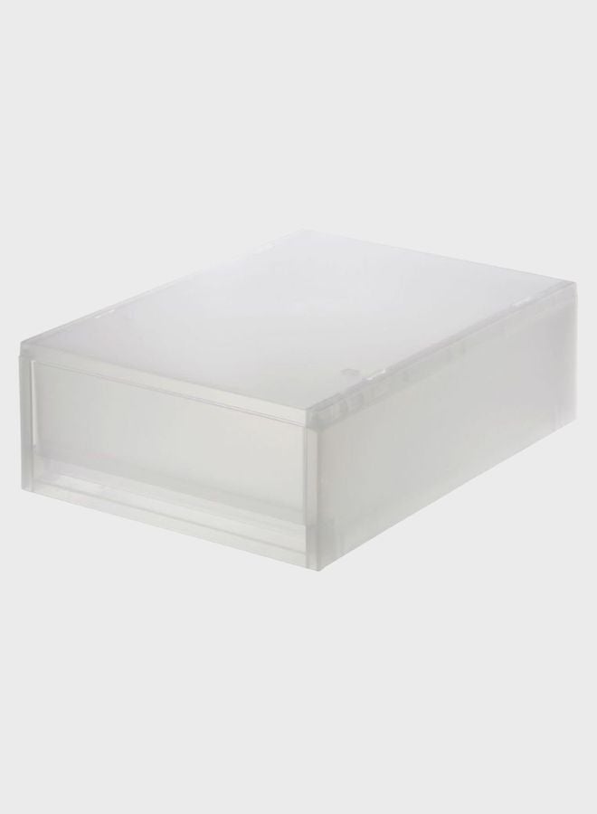 Polypropylene Vertical Shallow Draw-Out Case, W 26 x D 37 x H 12 cm, White