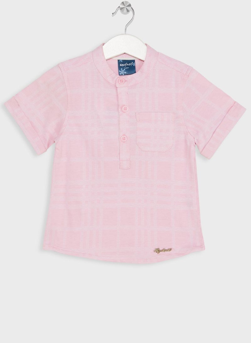 Nauti Nati Boys Pink Standard Opaque Casual Shirt