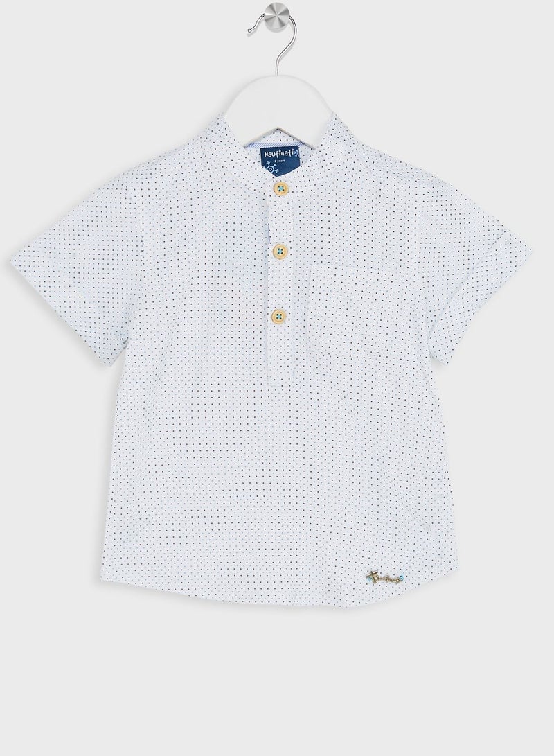 Nauti Nati Boys White Standard Opaque Printed Casual Shirt