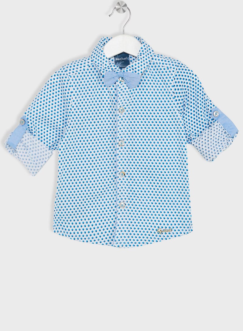 Nauti Nati Boys White Standard Opaque Printed Casual Shirt