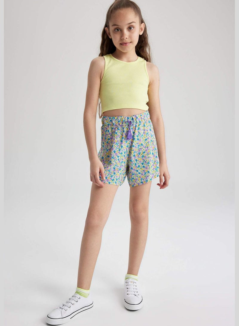 Girl Flower Patterned Shorts
