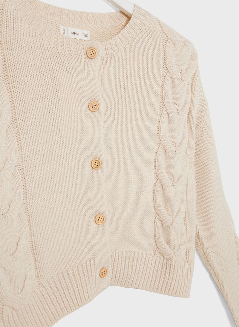 Kids Cable Knitted Cardigan