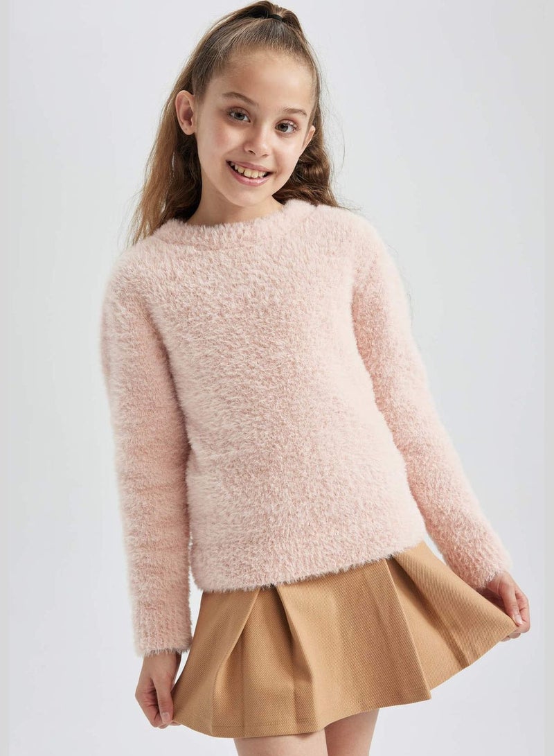 Girl Crew Neck Long Sleeve Tricot Pullover