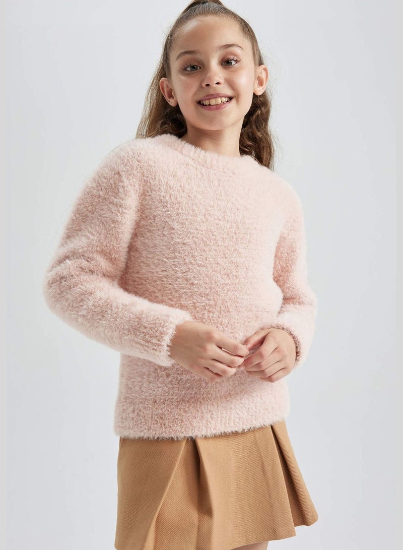 Girl Crew Neck Long Sleeve Tricot Pullover