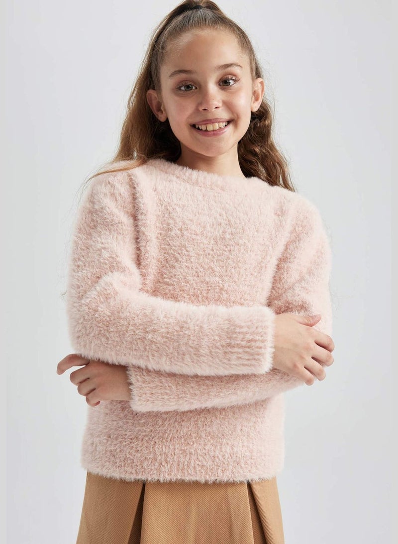 Girl Crew Neck Long Sleeve Tricot Pullover