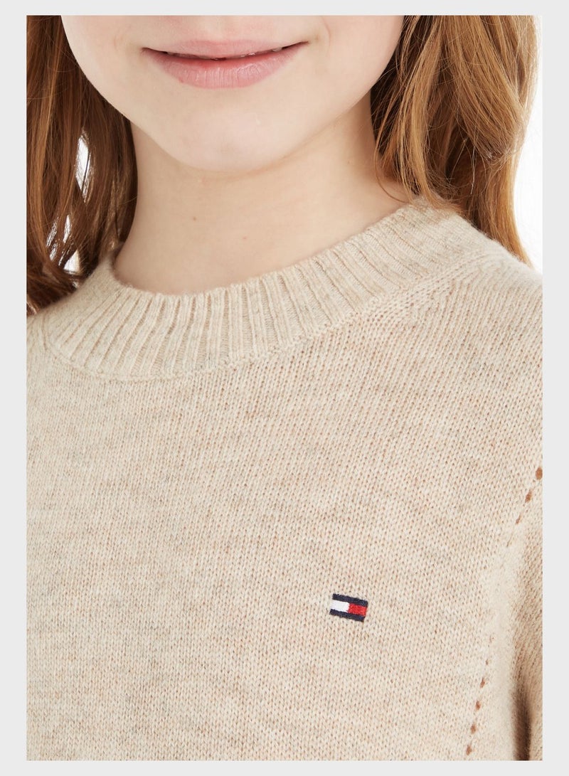 Youth Monogram Soft Wool Sweater