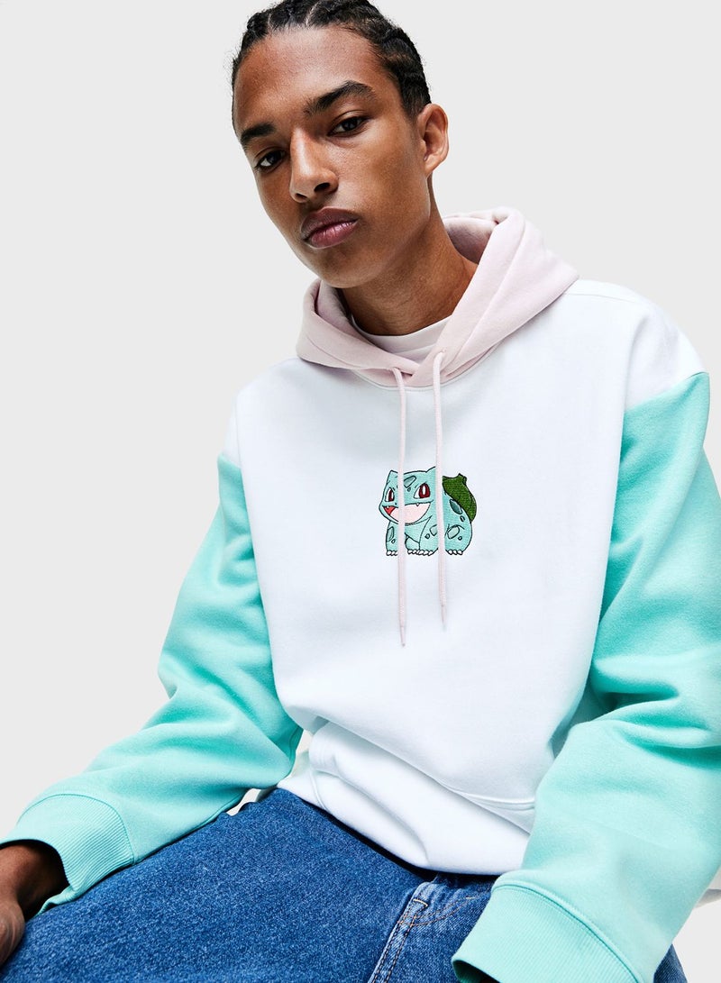 Color Block Relaxed Fit Hoodie