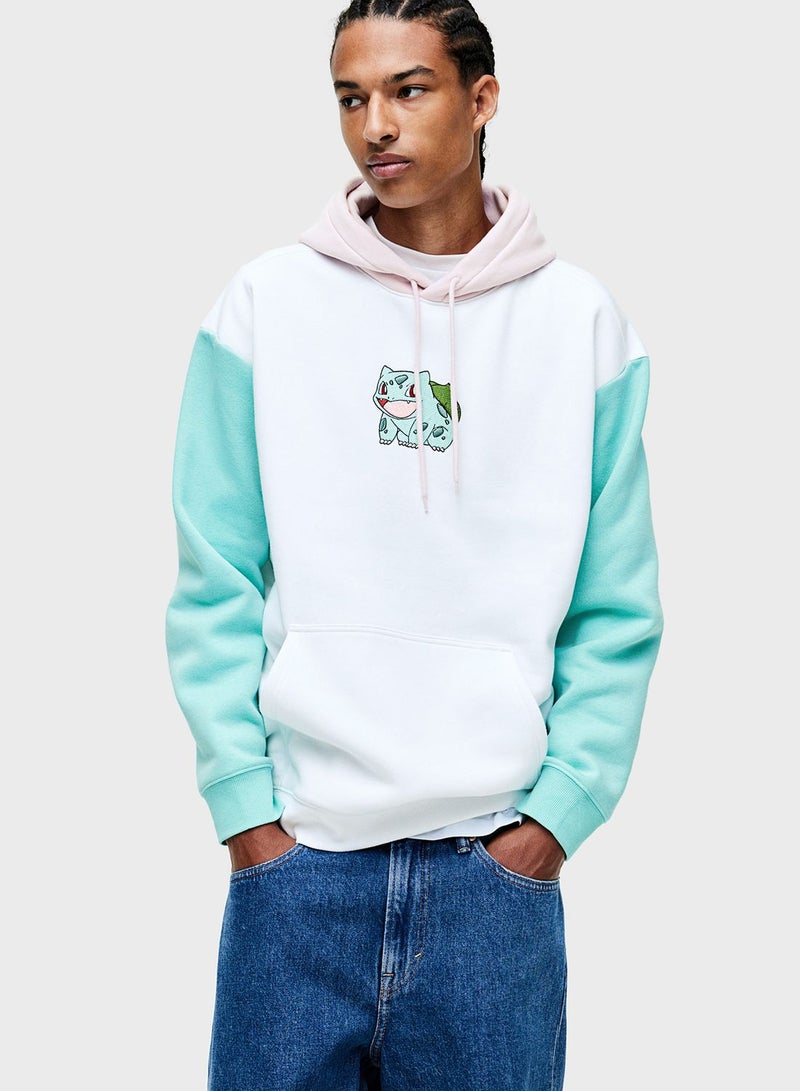 Color Block Relaxed Fit Hoodie