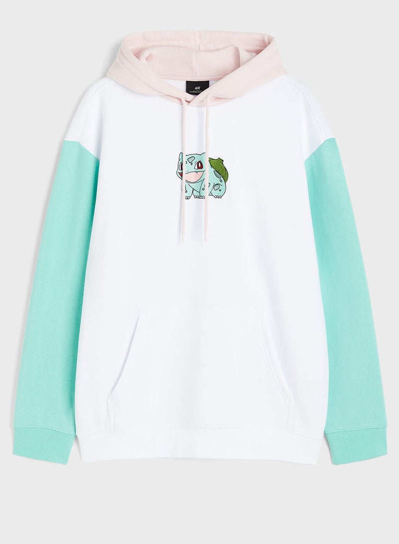 Color Block Relaxed Fit Hoodie