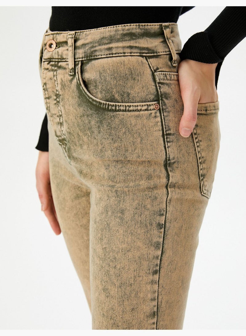 Distressed Slim Flare Jean Standard Waist Cotton Pockets - Victoria Slim Jeans