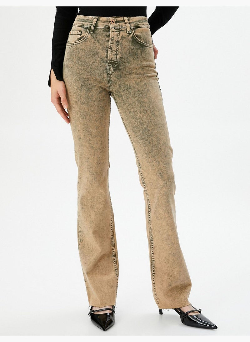 Distressed Slim Flare Jean Standard Waist Cotton Pockets - Victoria Slim Jeans