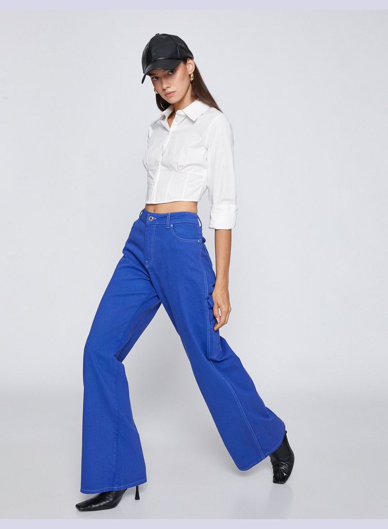 Wide Leg Denim Trousers High Waist - Bianca Jean