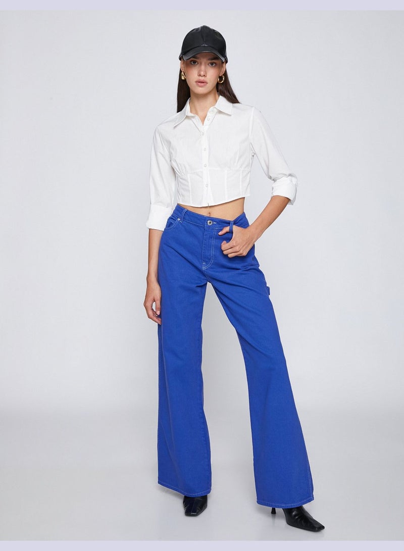 Wide Leg Denim Trousers High Waist - Bianca Jean