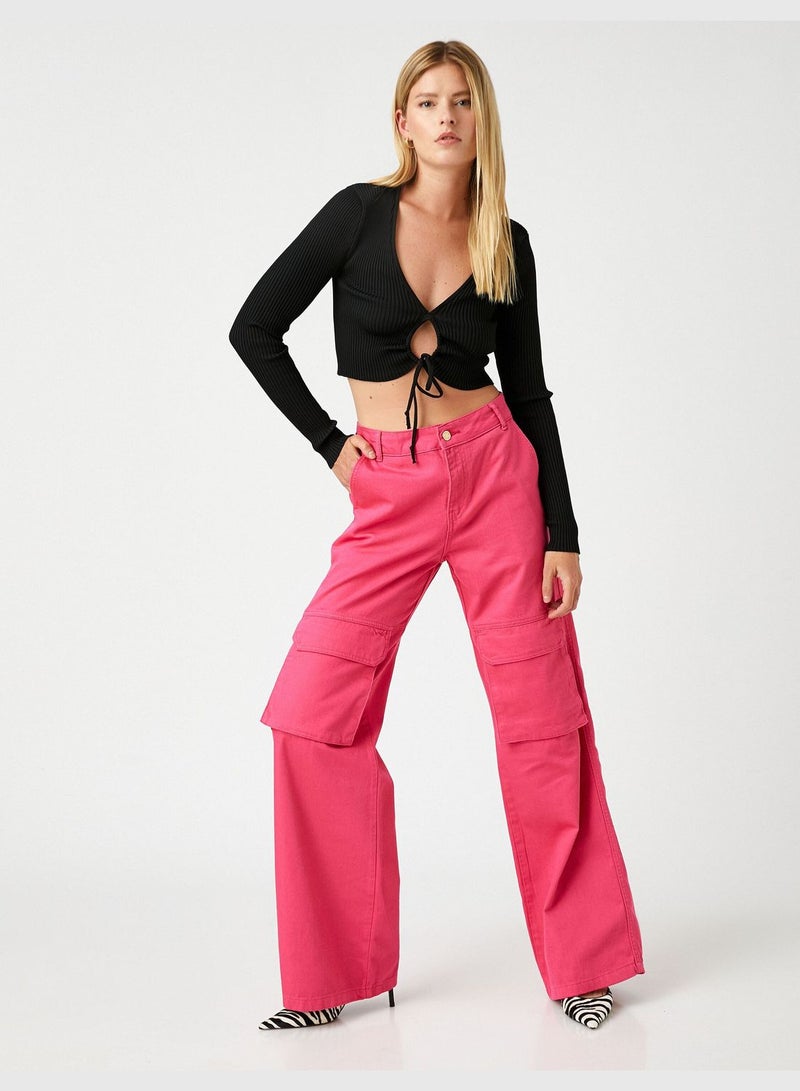 Wide Leg Cargo Trousers