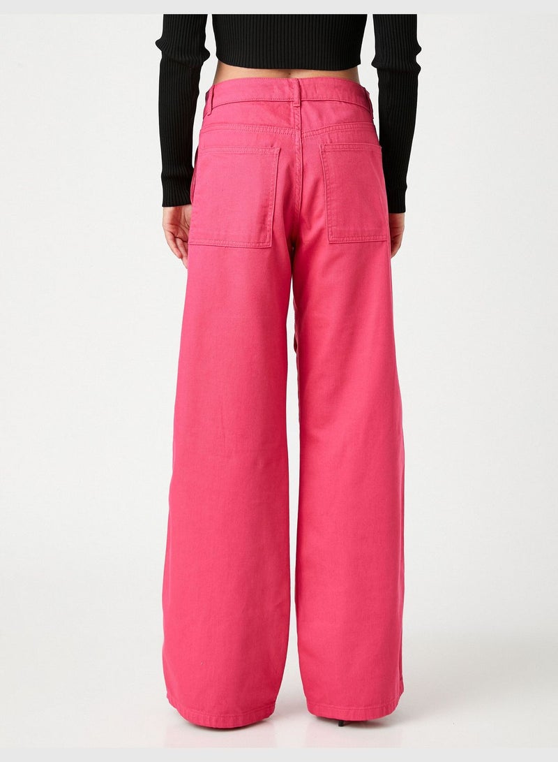 Wide Leg Cargo Trousers