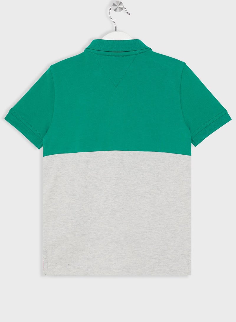 Kids Color Block Polo