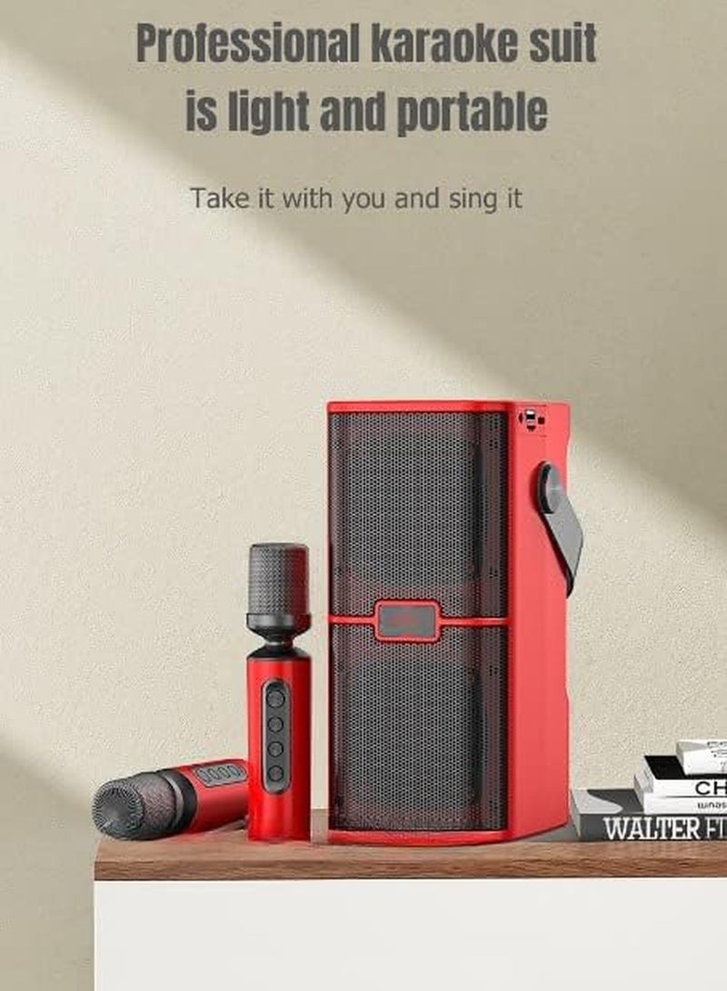 YS218 New High Power High Bluetooth Dual Speaker Microphone All-In-One Family Outdoor Party Karaoke TF Sound Bag