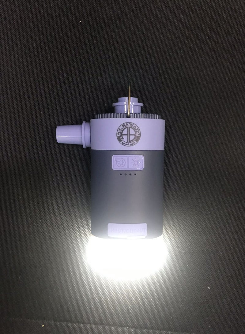 Solar Rechargeable Air Pump Inflator Hanging Camping Light and Mobile Charger