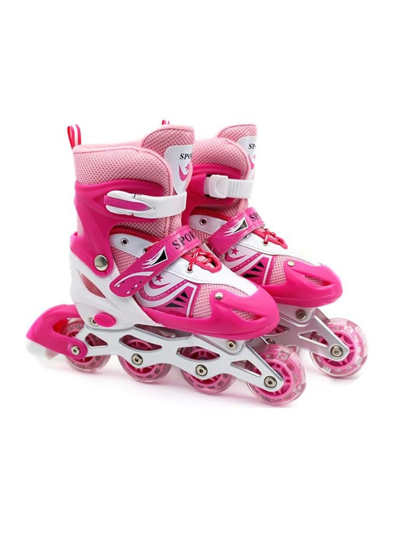 Inline Skates Adjustable Sizes Roller Skates With Flashing Wheels For Outdoor Indoor Children Skate Shoes For Boys And Girls Youth And Adult