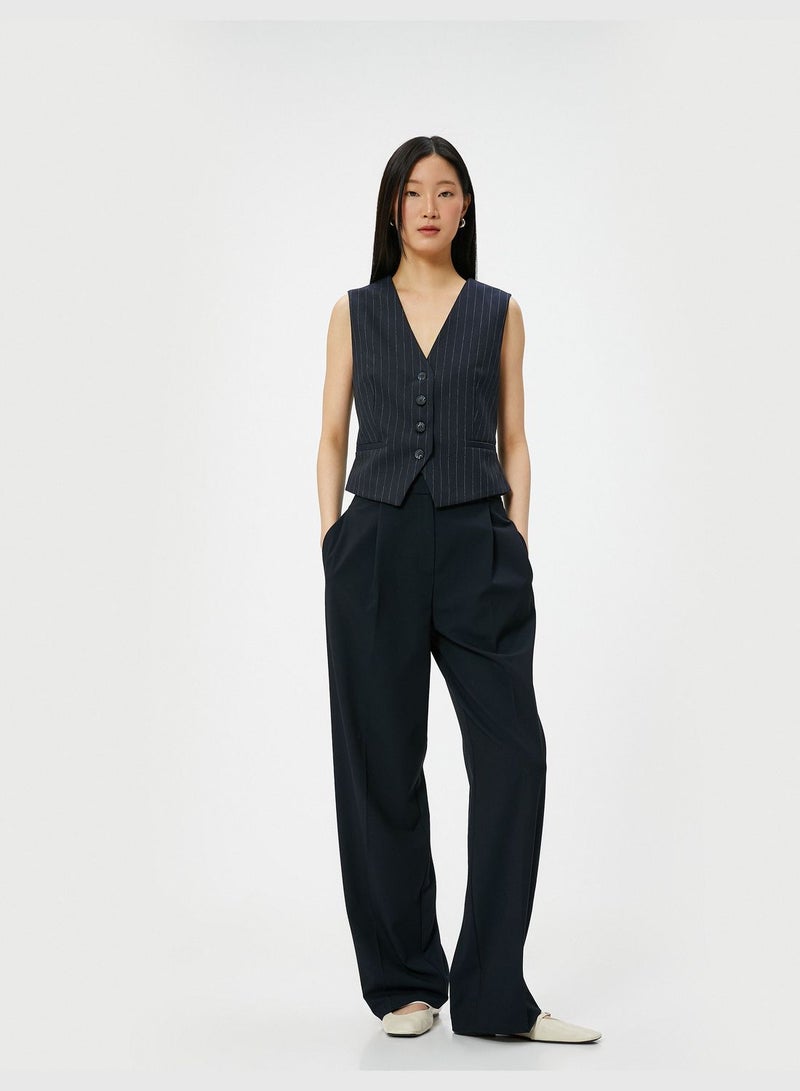 Suit Trousers Pleated Detail Pockets