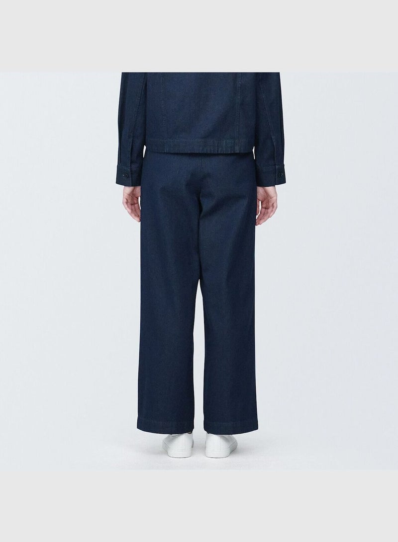 Kapok Blend Denim Tucked Pants