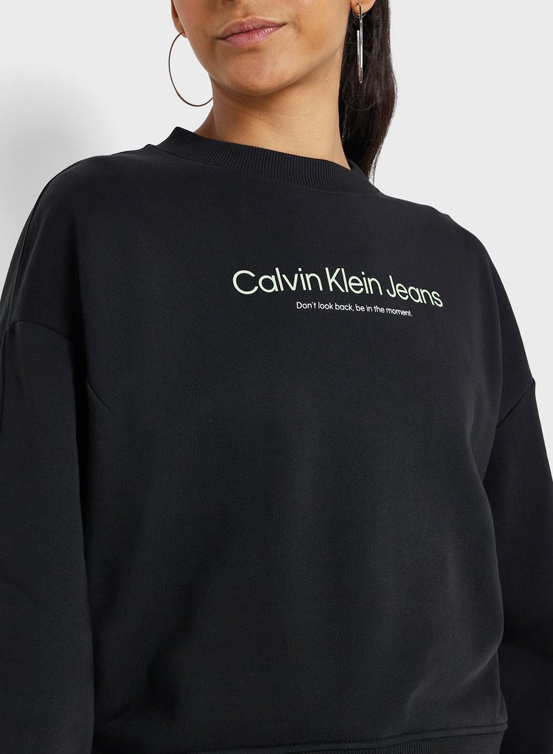 Crew Neck Graphic Sweatshirt