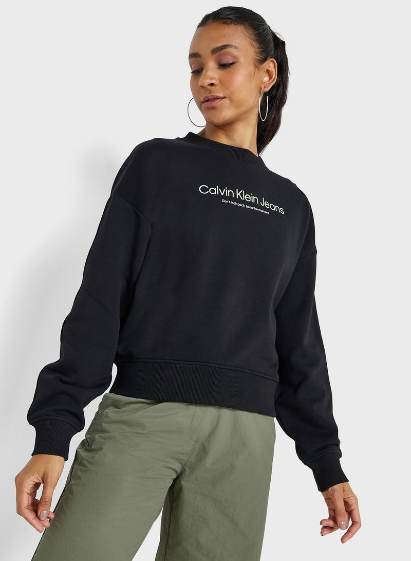 Crew Neck Graphic Sweatshirt