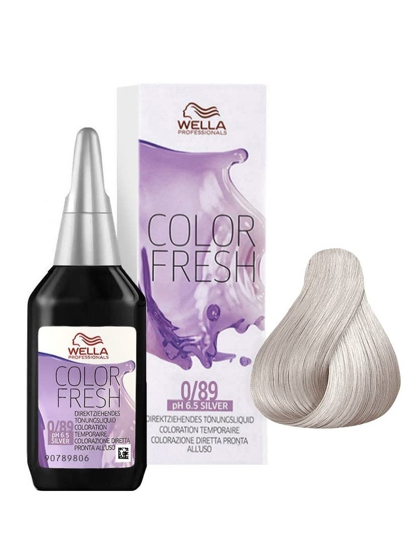 Wella Professional Color Fresh Semi Permanent Color 0/89 Silver 75ml