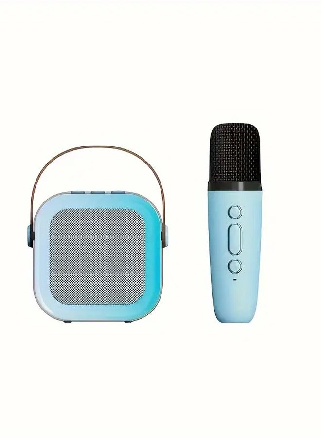 K12 Mini Karaoke Machine With 1 Wireless Microphones, Portable Wireless RGB Lights Gift Speaker Set