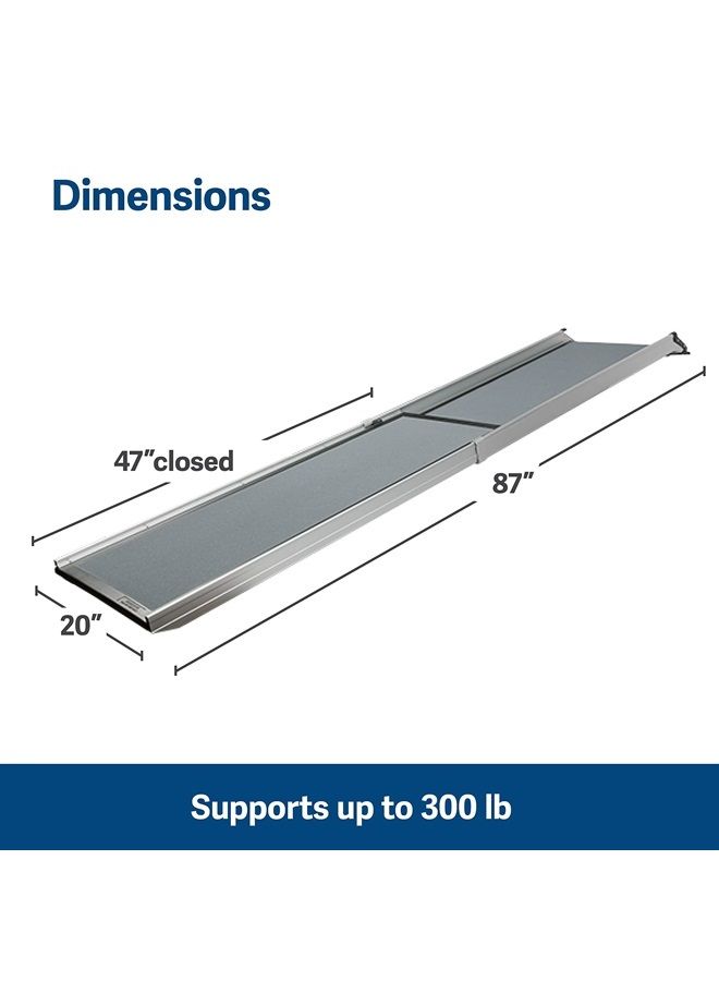 Happy Ride Extra Long Telescoping Dog Ramp for Cars, Trucks, SUVs & Minivans - Extends 47 to 87 Inches - Portable Pet Ramp for Large Dogs - Aluminum Frame Weighs 18 lb, Supports up to 300 lb