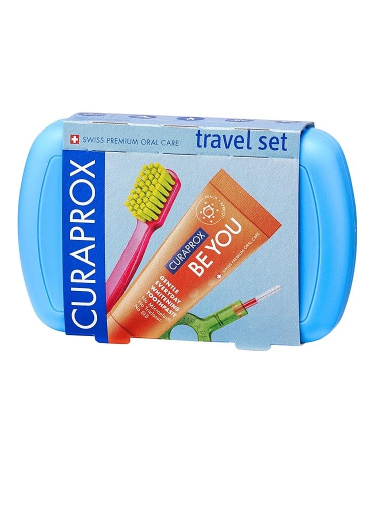 Travel-Set Blue. Set includes Travel Toothbrush CS 5460, 10ml Be You Toothpaste, Interdental Brush CPS prime 07, CPS prime 09.