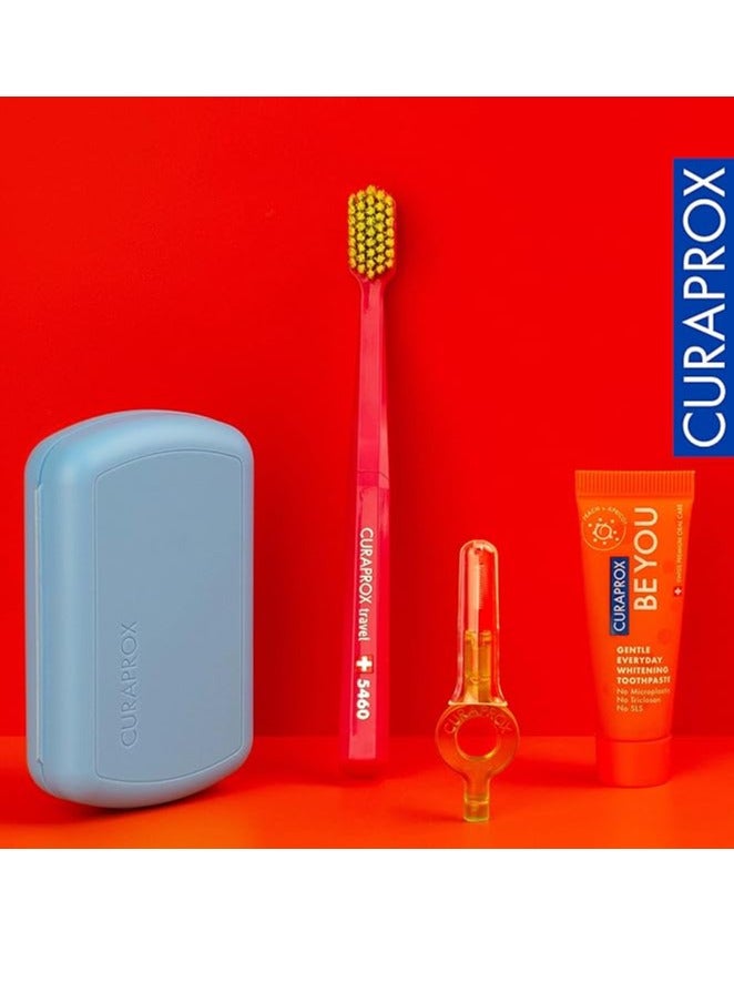 Travel-Set Blue. Set includes Travel Toothbrush CS 5460, 10ml Be You Toothpaste, Interdental Brush CPS prime 07, CPS prime 09.