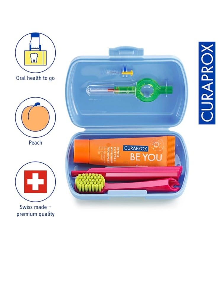 Travel-Set Blue. Set includes Travel Toothbrush CS 5460, 10ml Be You Toothpaste, Interdental Brush CPS prime 07, CPS prime 09.