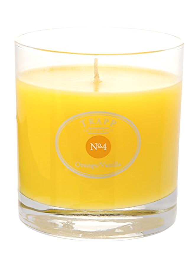 Orange/Vanilla Poured Scented Candle Clear/Yellow