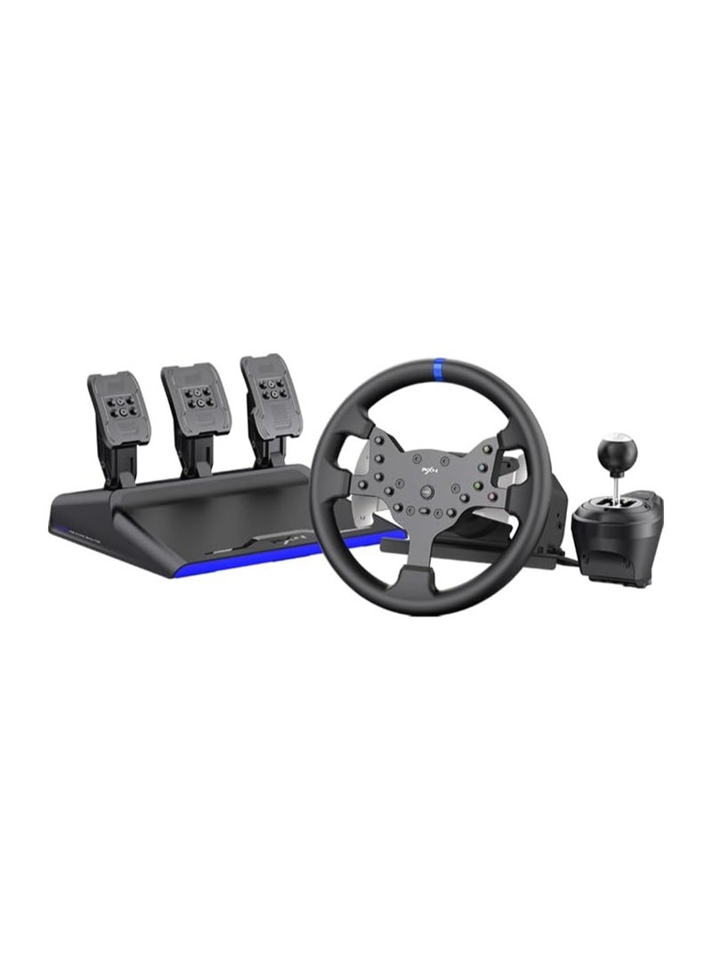 PXN V99 Gaming Steering Wheel 270/900°3nm Force Feedback Racing Steering Wheel Disassembly With Hall Magnetic Induction Pedal 6+1 Gear Shift Rod Game Racing Steering Wheel For PS4/PS3/Xbox One