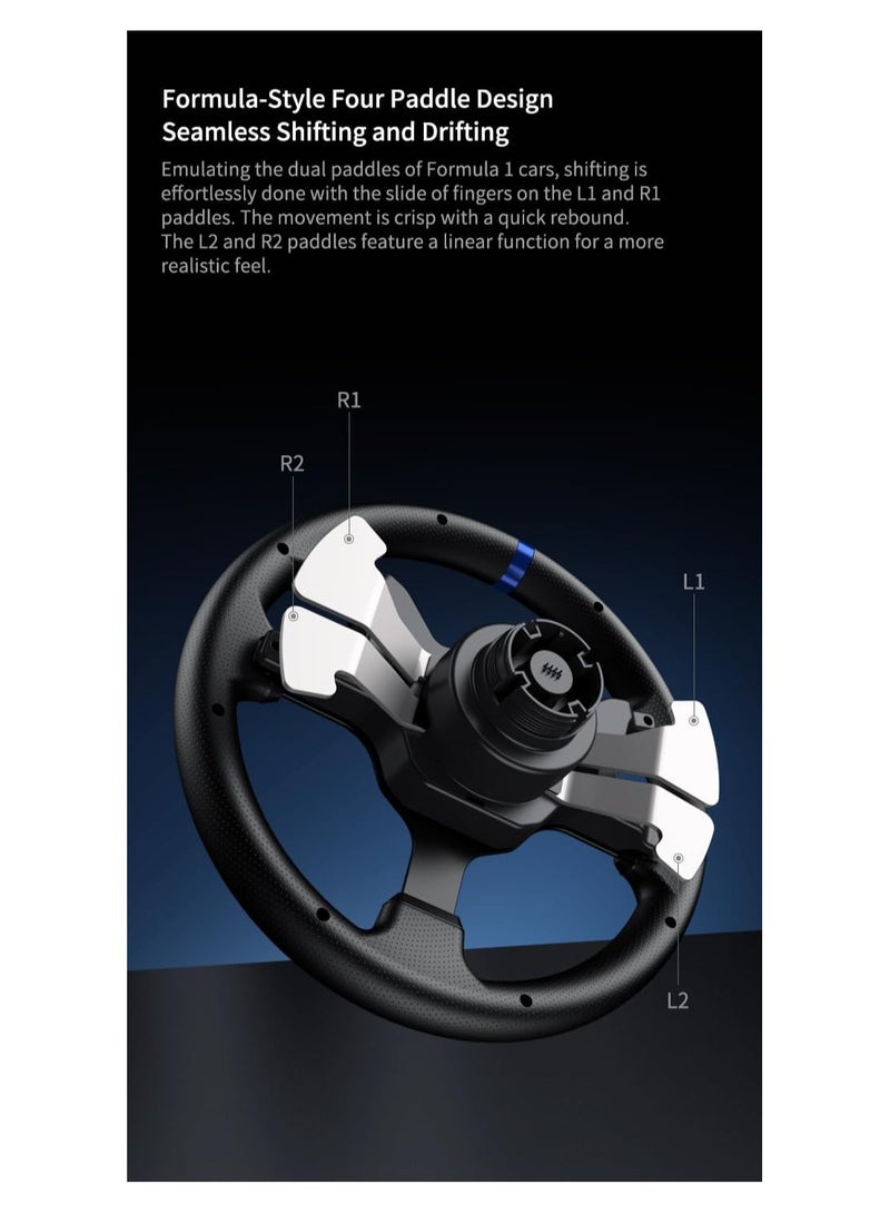 PXN-V99 Gaming Steering Wheel, 270/900° 3Nm Force Feedback Racing Steering Wheel, Disassembly, With Hall Magnetic Induction Pedal, 6+1 Gear Shift Rod Game Racing Steering Wheel For PS4/PS3/Xbox One