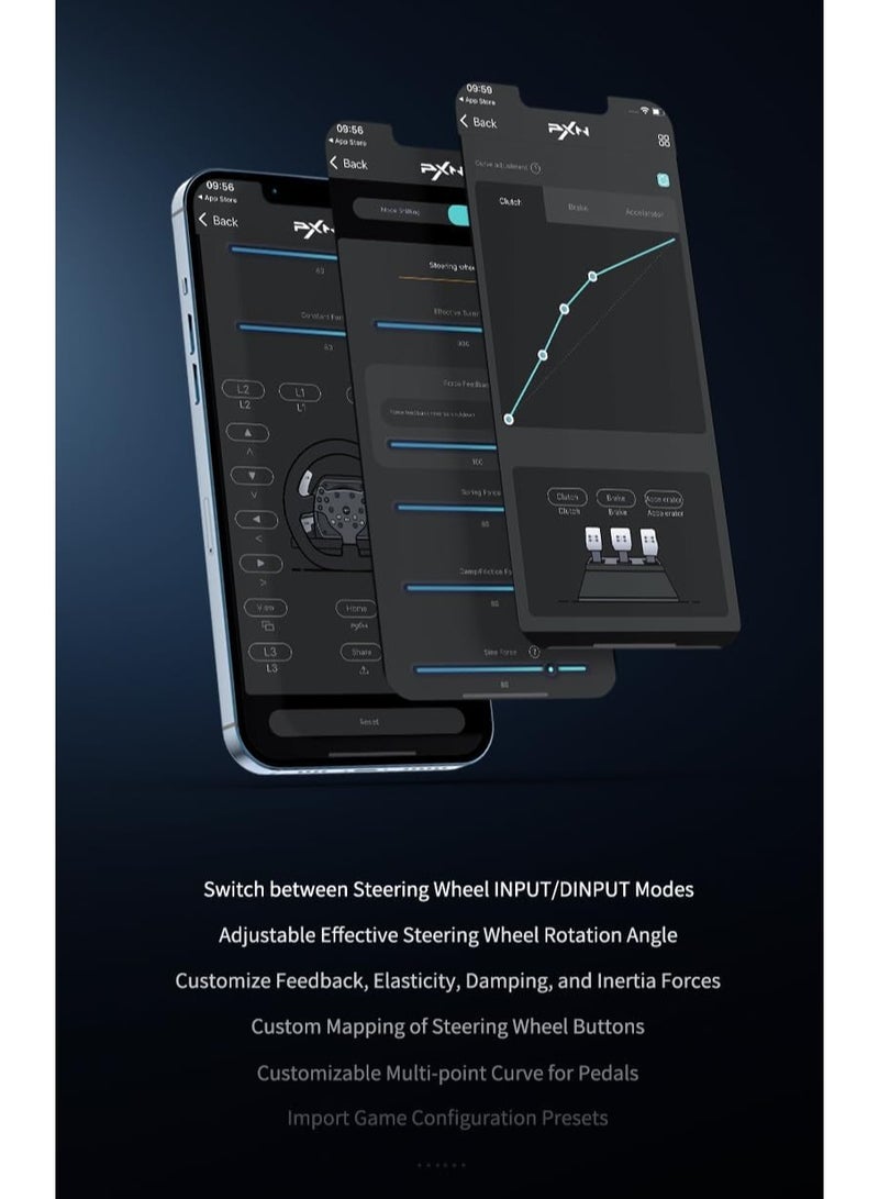 PXN-V99 Gaming Steering Wheel, 270/900° 3Nm Force Feedback Racing Steering Wheel, Disassembly, With Hall Magnetic Induction Pedal, 6+1 Gear Shift Rod Game Racing Steering Wheel For PS4/PS3/Xbox One